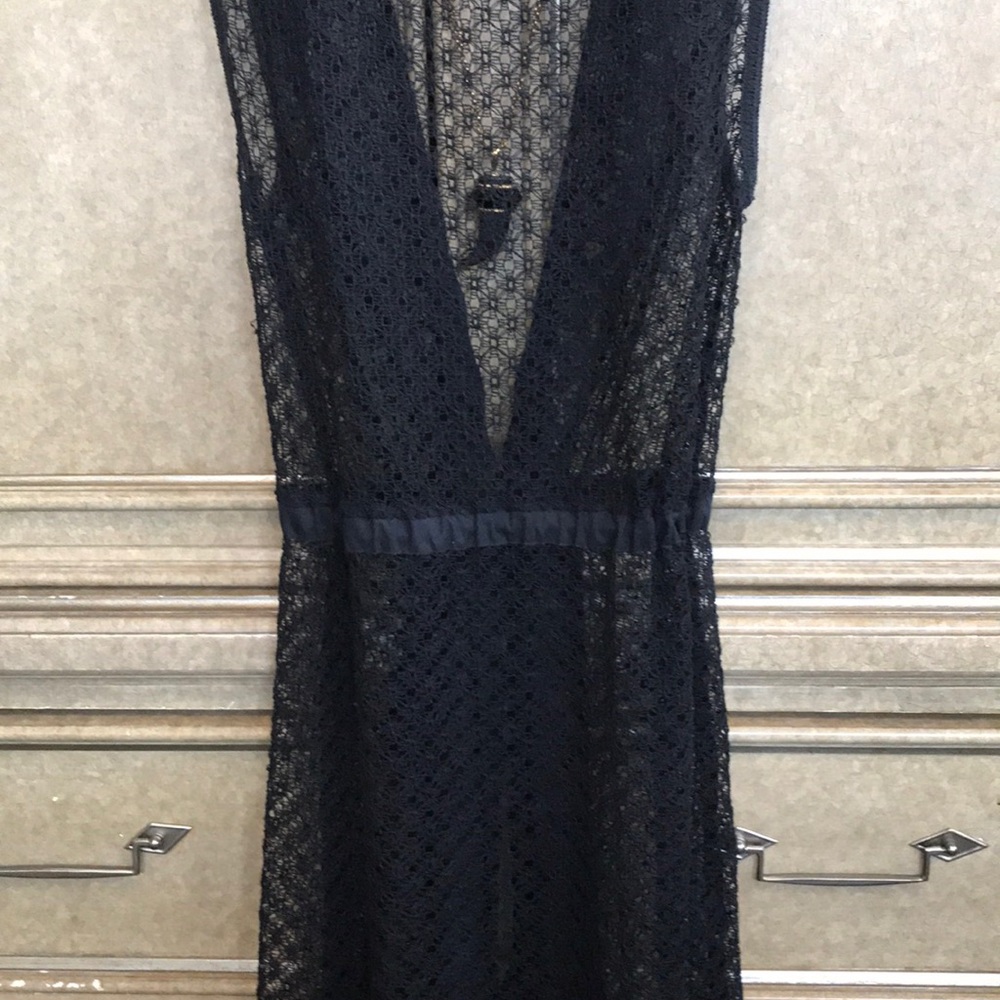 VICTORIA'S SECRET LONG BLACK CROCHET SWIM COVERUP - Picture 9 of 11